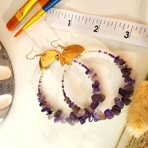 Hand-made Natural Chip Stone Beads/Beads Earrings